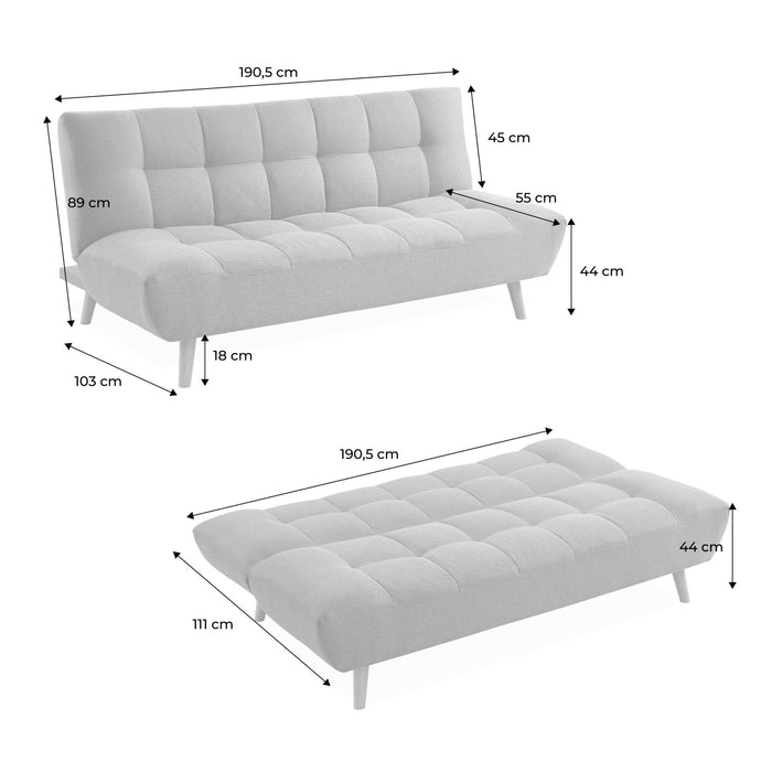 sweeek - 3-zits slaapbank, omvormbaar, stof