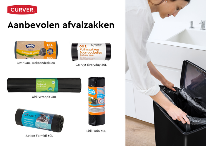 Curver Decobin Prullenbak - 65L - Rechthoekig - Zwart