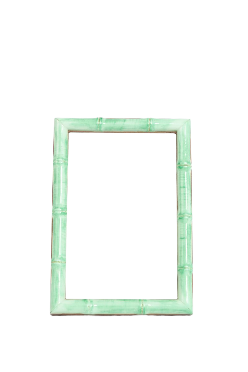 Sissy-Boy Lichtgroen resin fotolijstje met bamboe rand