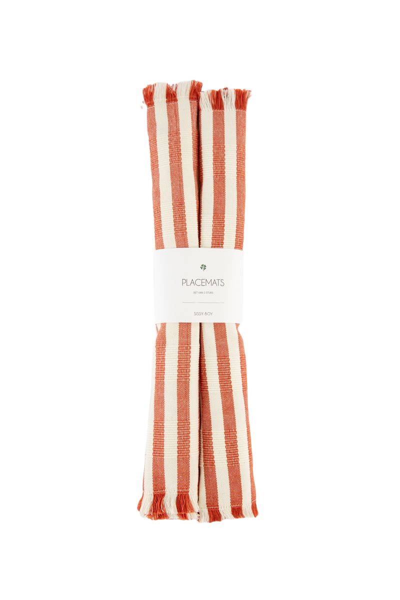 Sissy-Boy Set van 2 oranje gestreepte placemats-2st.