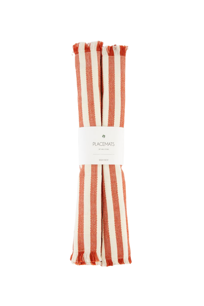 Sissy-Boy Set van 2 oranje gestreepte placemats-2st.