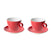 Maastricht Porselein Cappuccinokop en schotel Bart Colour Cafe 23 cl Rood 2 stuks