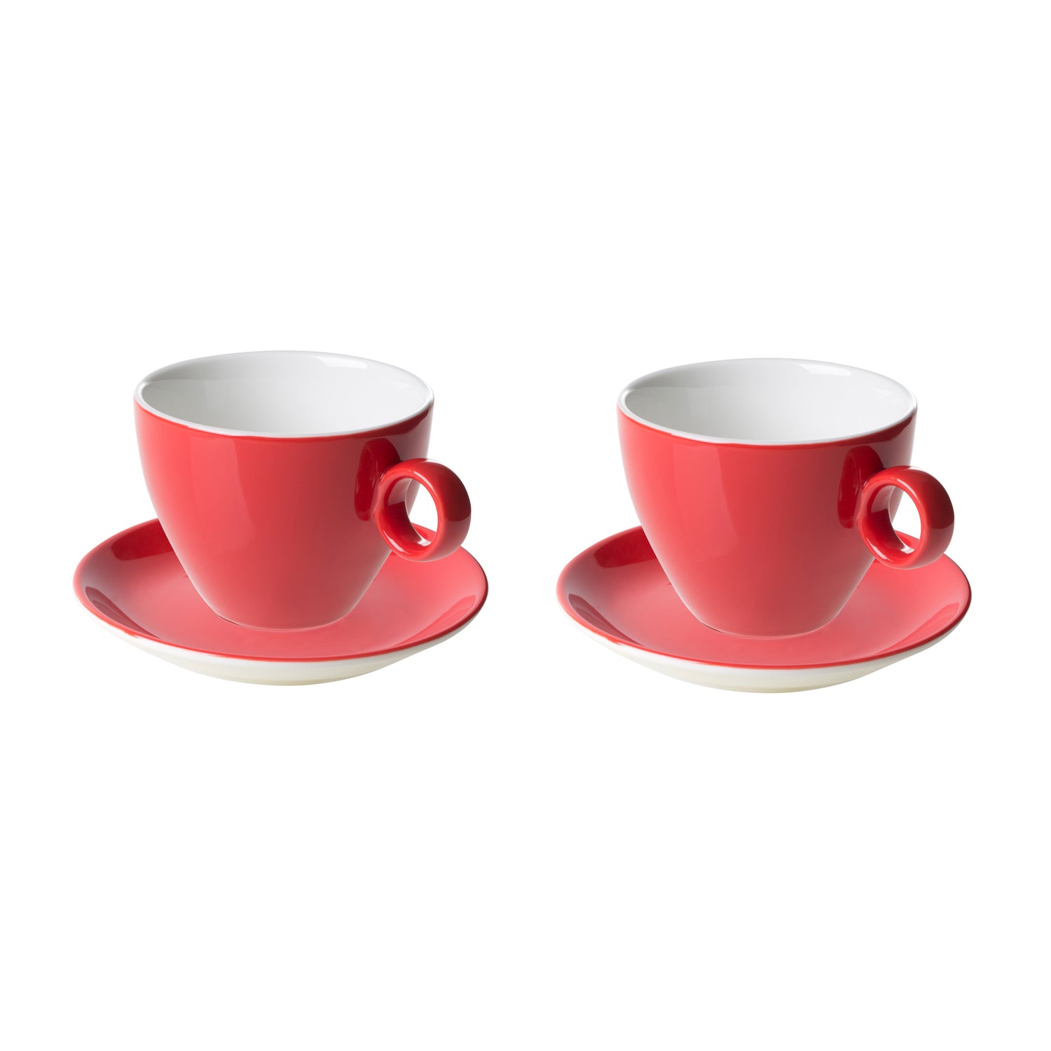 Maastricht Porselein Cappuccinokop en schotel Bart Colour Cafe 23 cl Rood 2 stuks