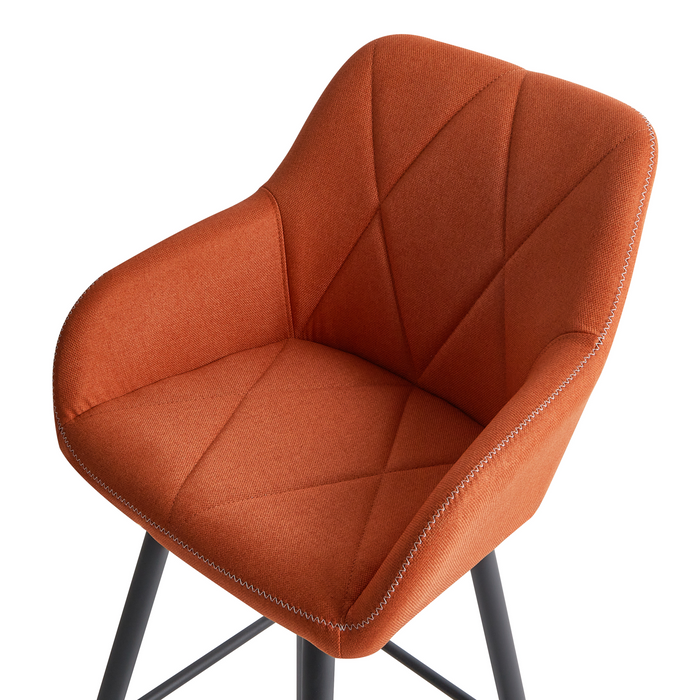 Beliani - DARIEN - Barkruk - Oranje - Polyester