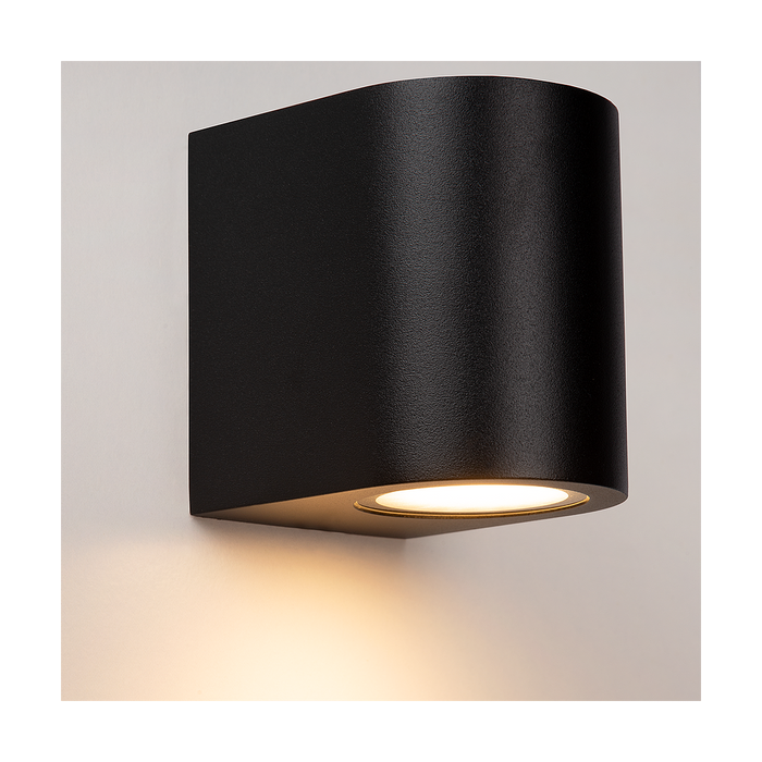 Atmooz Wandlamp Erynn - Zwart - 10 cm Hoog - Metaal - IP65 Waterbestendig - GU10 Fitting - Moderne Downlight - Buitenlamp