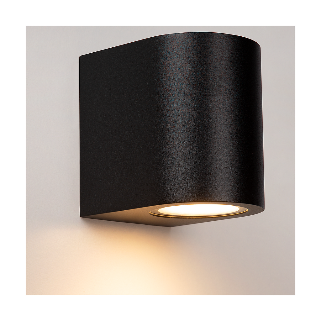 Atmooz Wandlamp Erynn - Zwart - 10 cm Hoog - Metaal - IP65 Waterbestendig - GU10 Fitting - Moderne Downlight - Buitenlamp