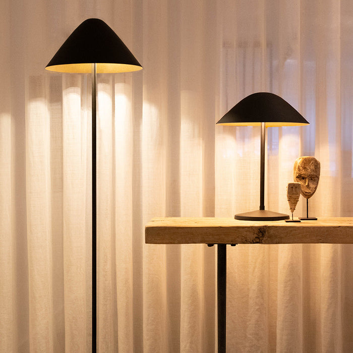 Atmooz Elan - Tafellamp - Zwart & Goud - 2 Lichtpunten - Paddestoel