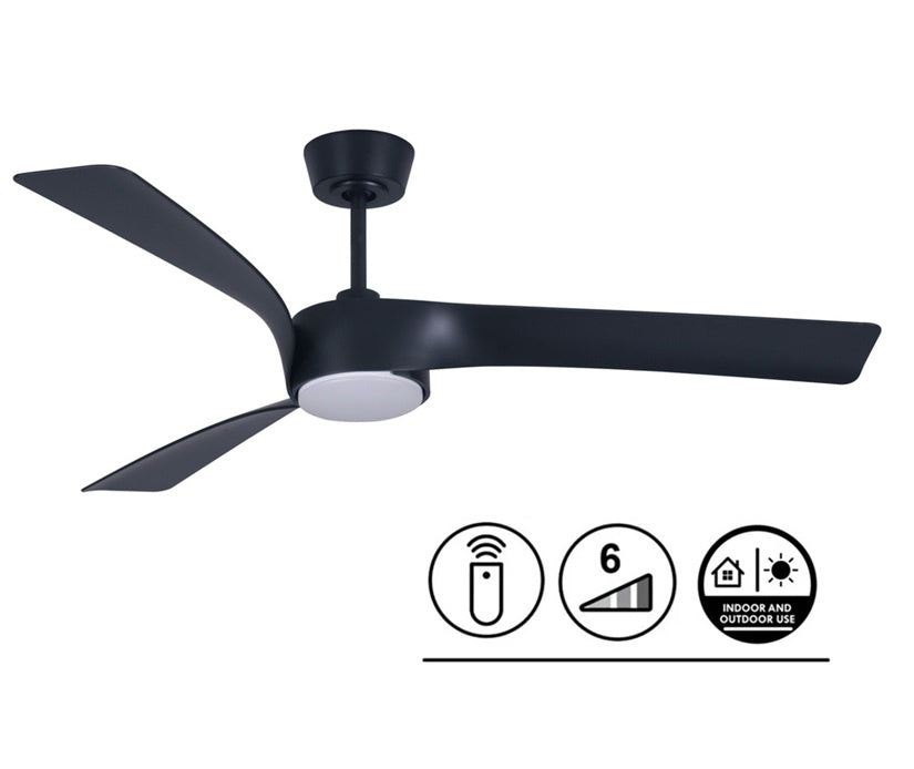 Lucci Air Plafondventilator Line Zwart Ø 132cm Incl. Lamp &