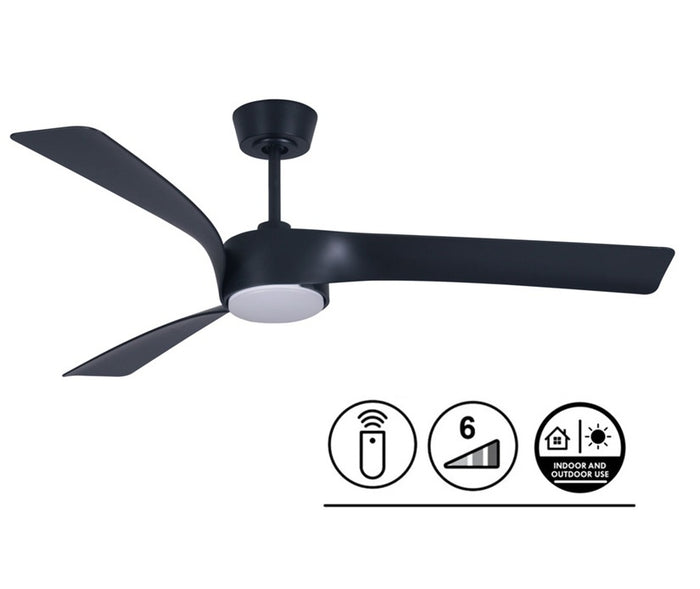 Lucci Air Plafondventilator Line Zwart Ø 132cm Incl. Lamp &