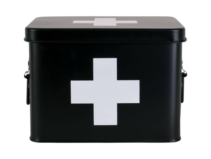 present time - Medicine storage box medium metal matt black