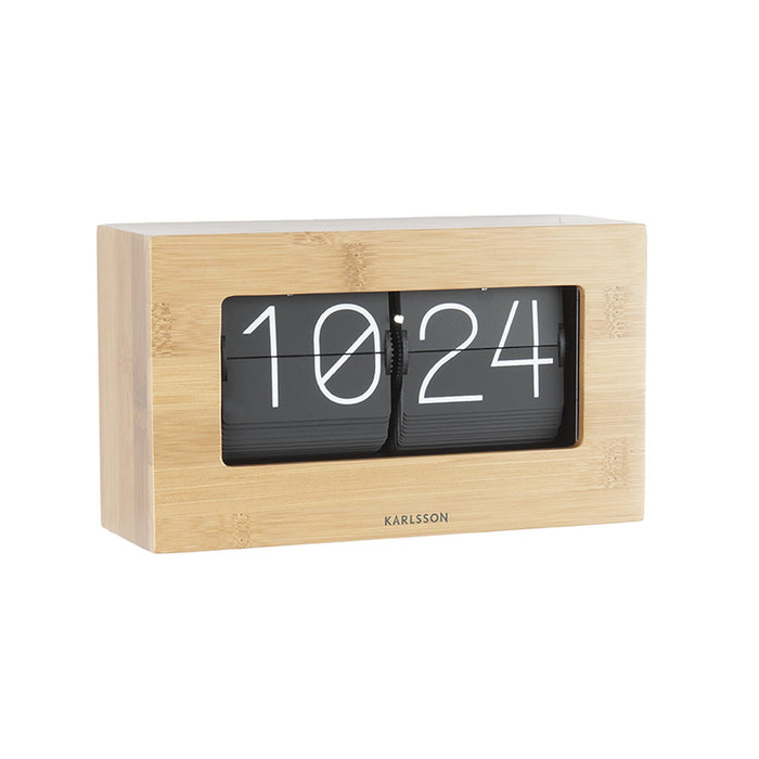Karlsson Tafelklok Boxed - Flip - Bamboe - 20,5x7x11,5cm