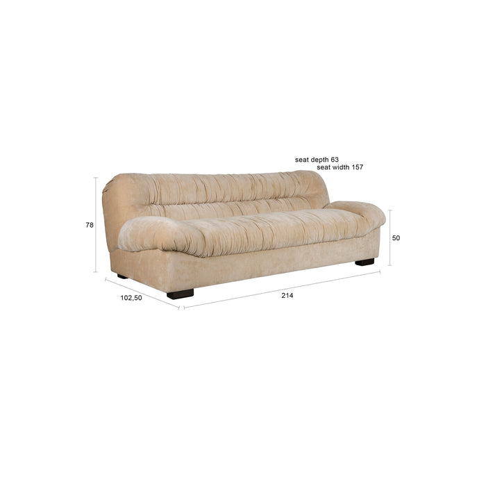 Dutchbone Douglas 3-zitsbank Velours Beige