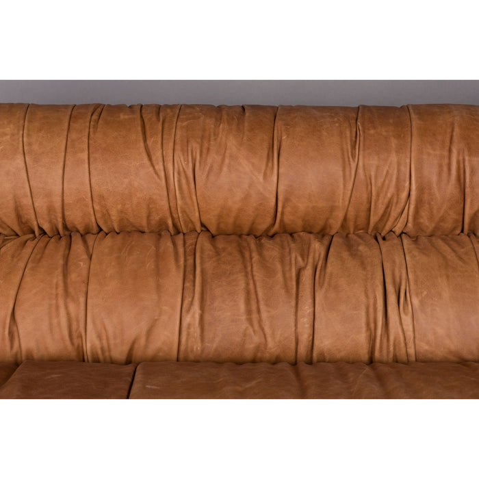 Dutchbone Douglas 3-zitsbank Leer Cognac Bruin