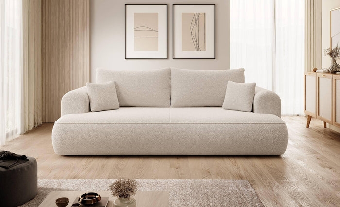 NADUVI Collection 3-zitbank Philipa bouclé met slaapfunctie