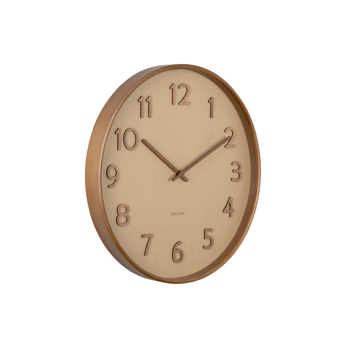 Karlsson - Wall clock Pure wood grain large sand brown