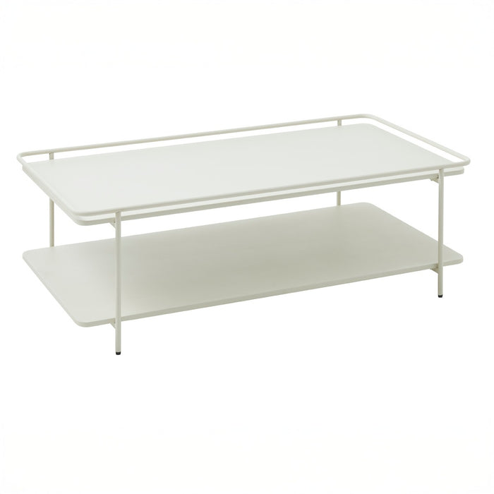 Giga Living - Salontafel Wit Metaal - 110x55x34,3cm - Yuba