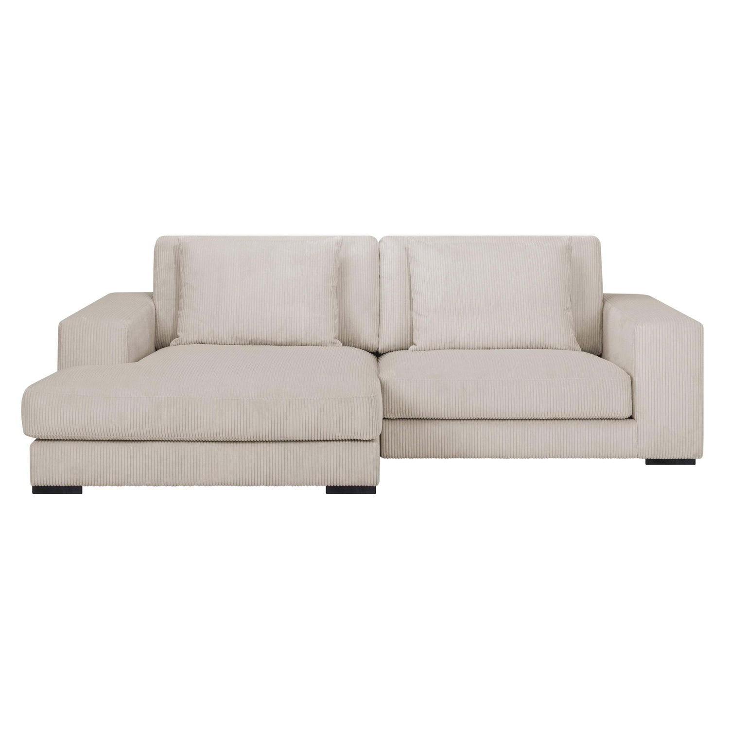by fonQ Snug 2-zits Hoekbank met Chaise Longue Links - Crème