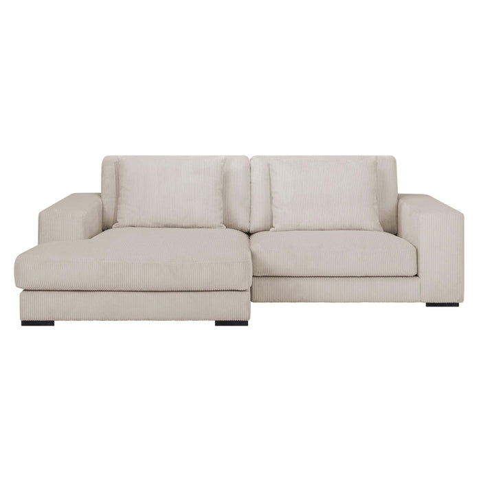 by fonQ Snug 2-zits Hoekbank met Chaise Longue Links - Crème