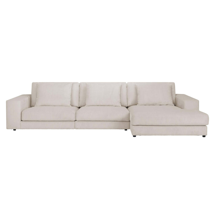 by fonQ Snug 3-zits Hoekbank met Chaise Longue Rechts - Crème