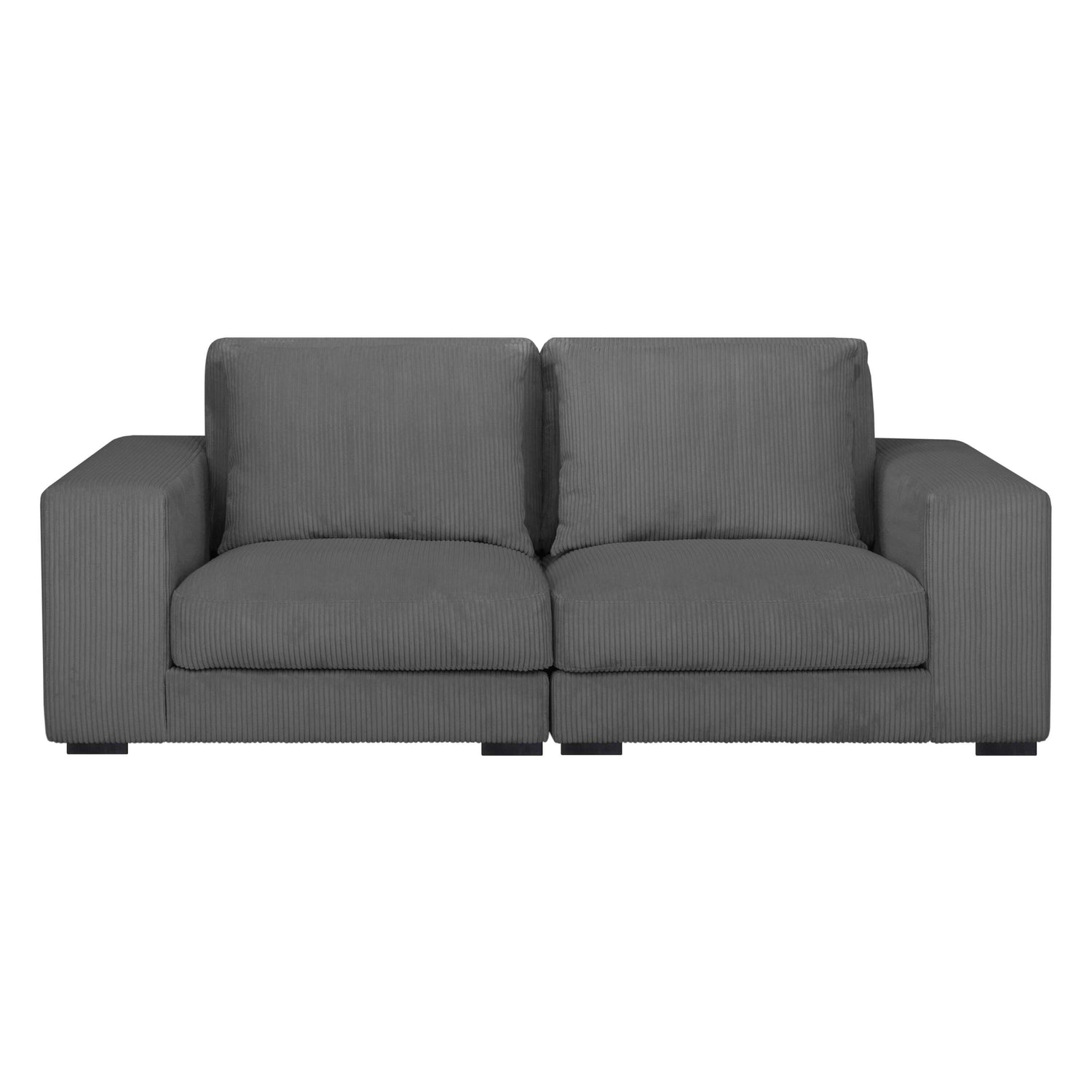 by fonQ Snug 2,5-zitsbank - Rib - Donkergrijs