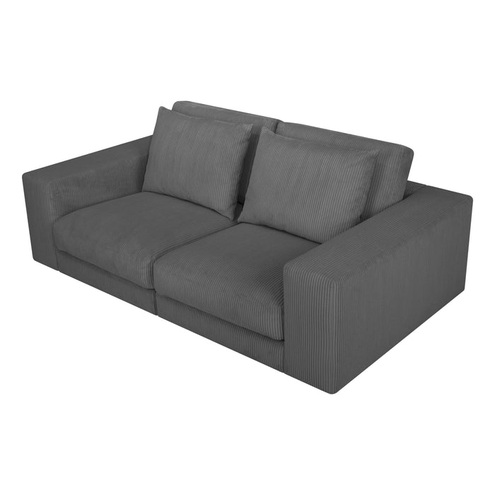 by fonQ Snug 2,5-zitsbank - Rib - Donkergrijs