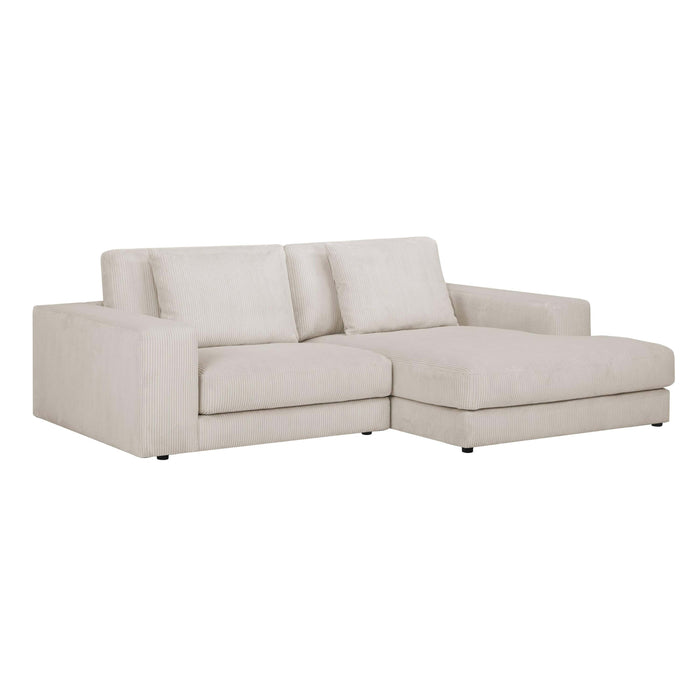 by fonQ Snug 2-zits Hoekbank met Chaise Longue Rechts - Crème