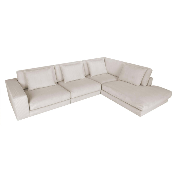 by fonQ Snug 4-zits Hoekbank met Chaise Longue Rechts - Crème