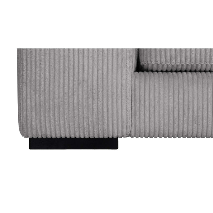 by fonQ Snug 3-zitsbank - Open Eind Rechts - Rib - Lichtgrijs