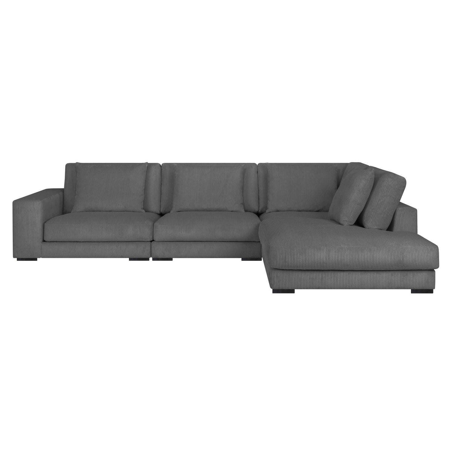 by fonQ Snug 4-zits Hoekbank met Chaise Longue Rechts - Donkergrijs