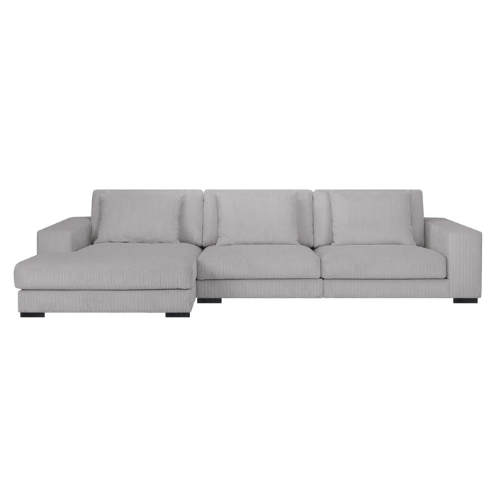 by fonQ Snug 3-zits Hoekbank met Chaise Longue Links - Lichtgrijs