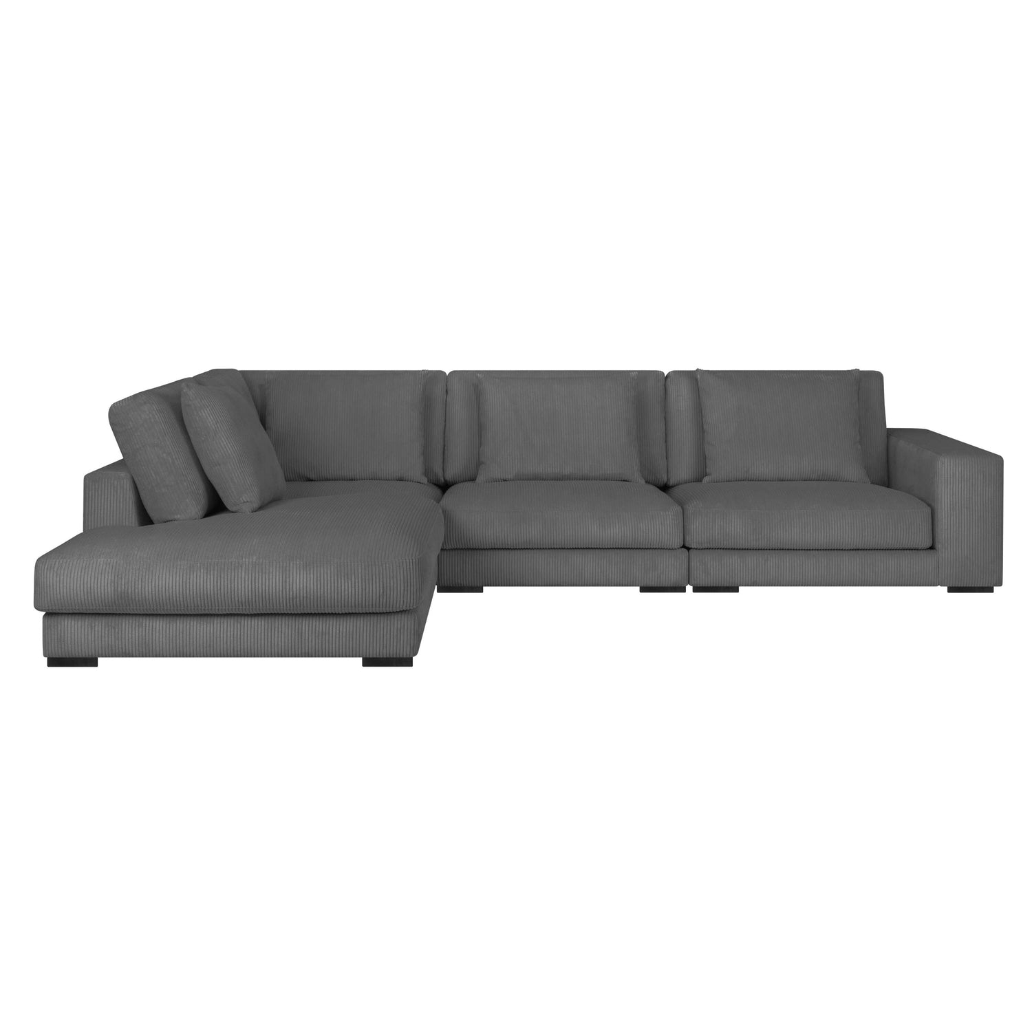 by fonQ Snug 4-zits Hoekbank met Chaise Longue Links - Donkergrijs