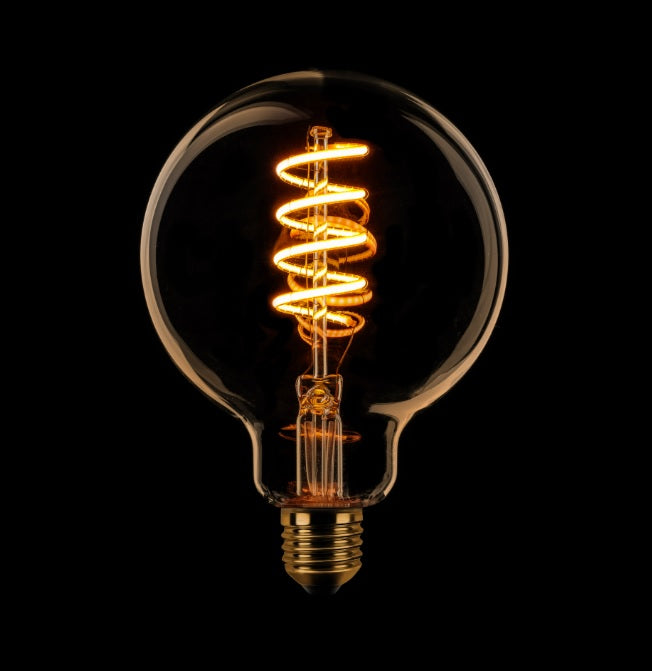 ETH Globe 95mm Filament spiraal LED 4w E27 240v 2200k dimbaar goud