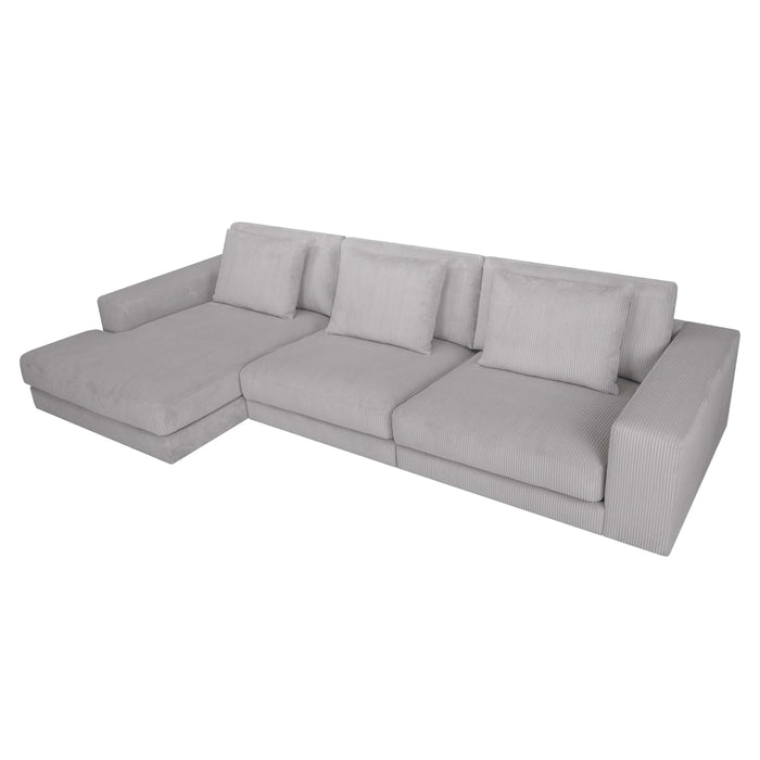 by fonQ Snug 3-zits Hoekbank met Chaise Longue Links - Lichtgrijs
