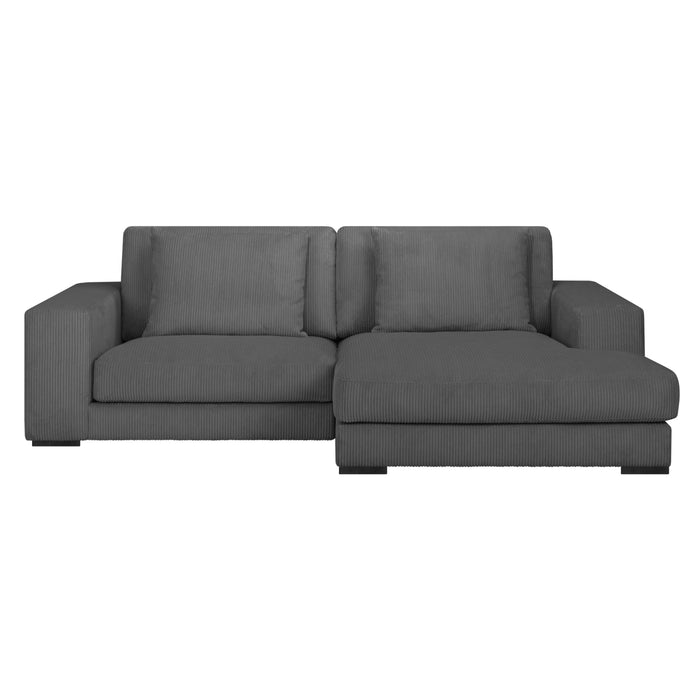 by fonQ Snug 2-zits Hoekbank met Chaise Longue Rechts - Donkergrijs