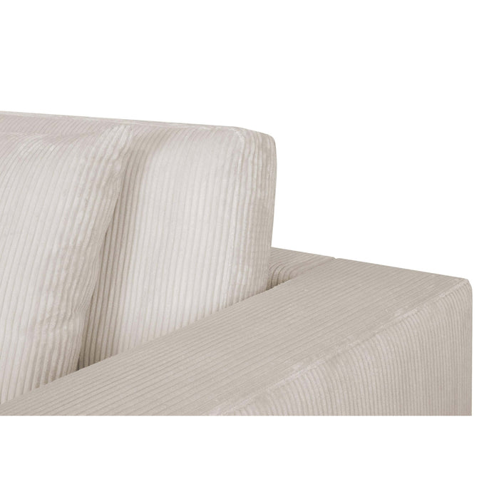 by fonQ Snug 3-zits Hoekbank met Chaise Longue Links - Crème