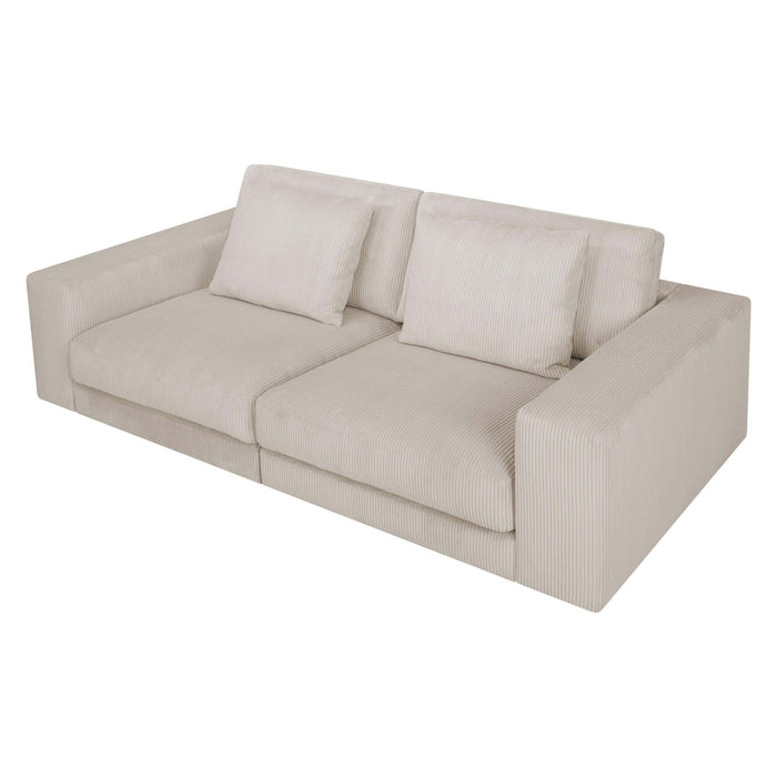 by fonQ Snug 3-zitsbank - Rib - Crème