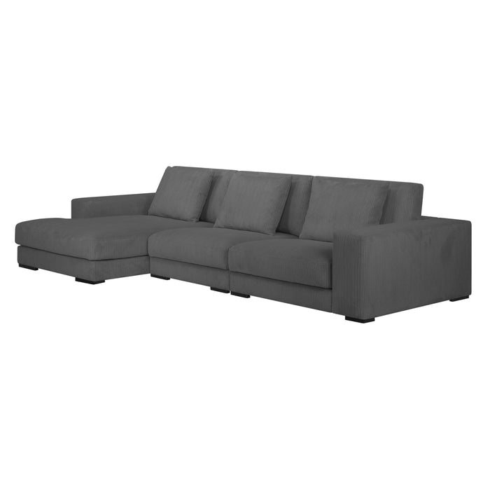 by fonQ Snug 3-zits Hoekbank met Chaise Longue Links - Donkergrijs