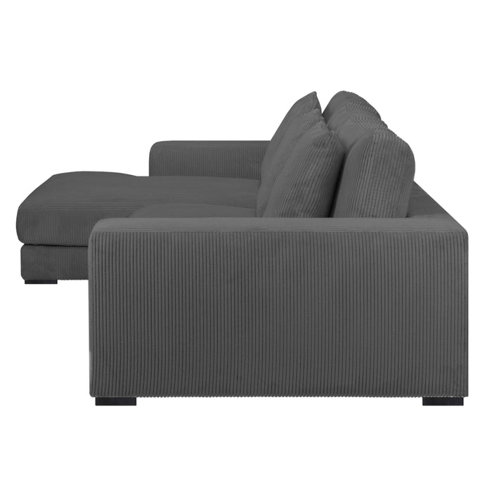 by fonQ Snug 3-zits Hoekbank met Chaise Longue Links - Donkergrijs
