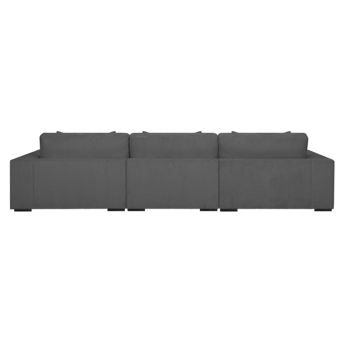 by fonQ Snug 3-zits Hoekbank met Chaise Longue Links - Donkergrijs