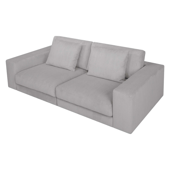 by fonQ Snug 3-zitsbank - Rib - Lichtgrijs