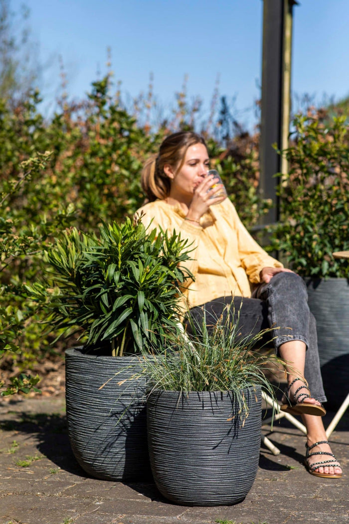 Capi Europe - Pot bol Waste Rib NL - 35x34 - Terrazzo beige