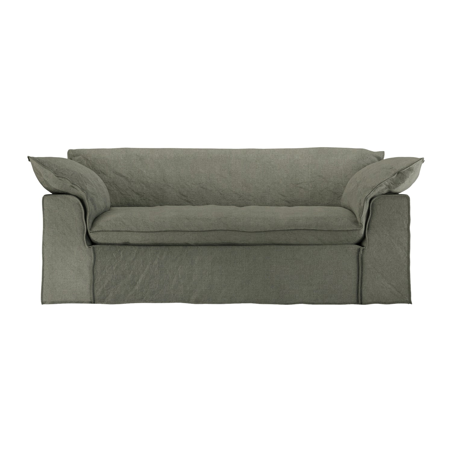 HKliving Nomad 2-zitsbank - Linnen - Army Green