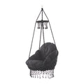 Vivere Polyester Macrame Deluxe Stoel met Franje - Eclipse