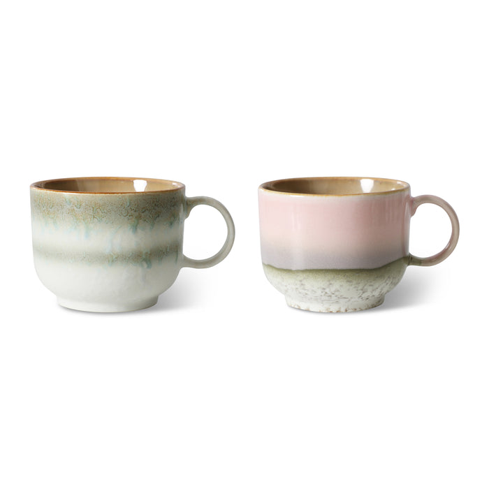 HKliving 70's Ceramics Theekop 0,42 L - Set van 2 - Nova