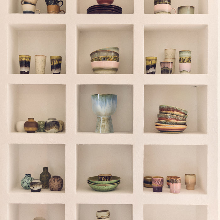 HKliving 70's Ceramics Koffiemok 0,23 L - Set van 4 - Serendipity