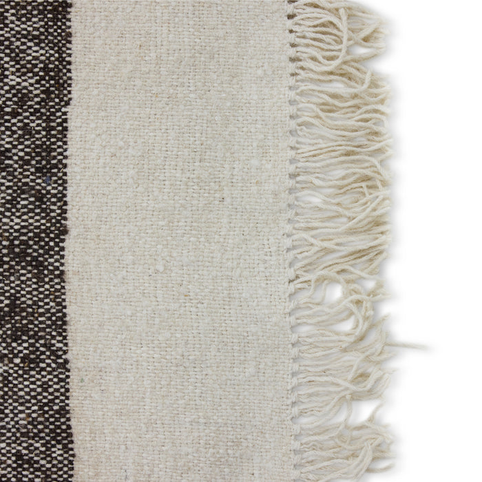 HKliving Striped Woolen Kelim Vloerkleed 200 x 300 cm - Crème