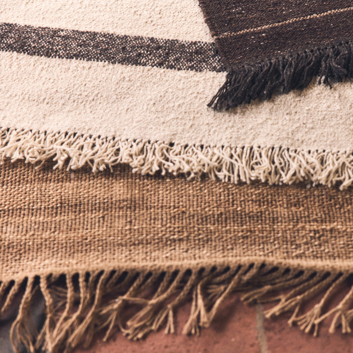 HKliving Striped Woolen Kelim Vloerkleed 200 x 300 cm - Crème
