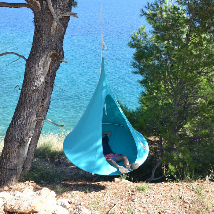 Cacoon Single Hangstoel  - Turquoise