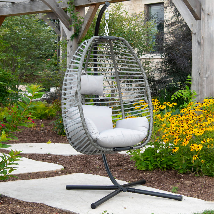 Vivere Moonstone Hangstoel met Standaard