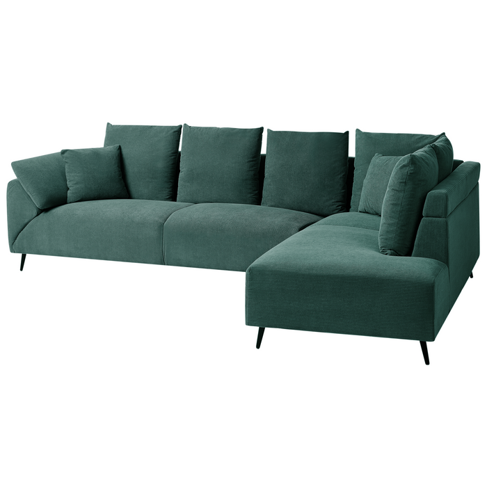 Beliani - LUNNER - Hoekbank - Donkergroen - Linkszijdig - Corduroy